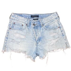 Aeropostale Light Blue Distressed Cutoff Denim Shorts